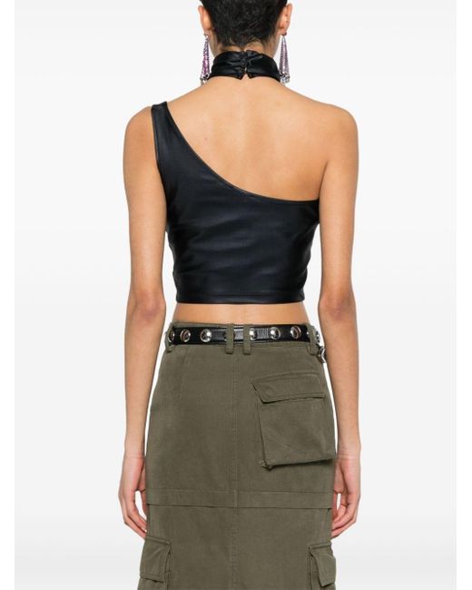 Versace Black Buckle-Embellishment Cropped Top