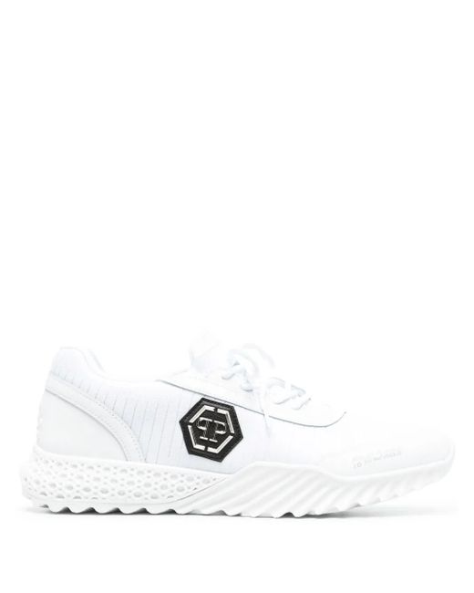 Philipp Plein White Runner Hexagon Low-Top Sneakers
