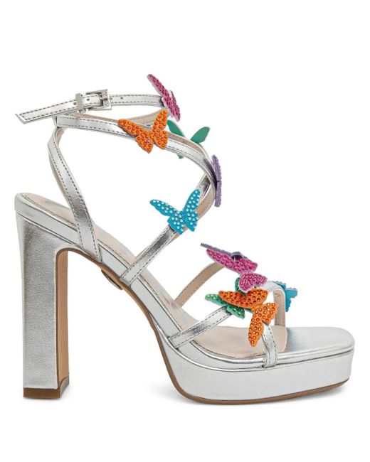 Buffalo White June Mss Butterfly Glam Sandals