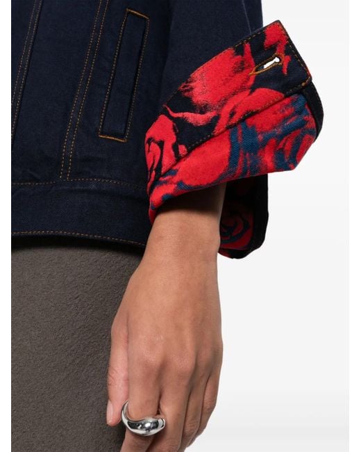Giacca Denim Con Applicazione di Burberry in Blue