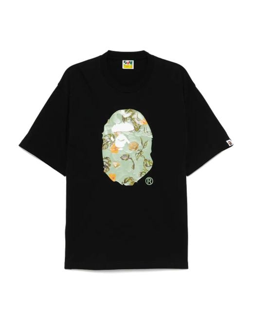 A Bathing Ape Black Logo-Printed T-Shirt for men