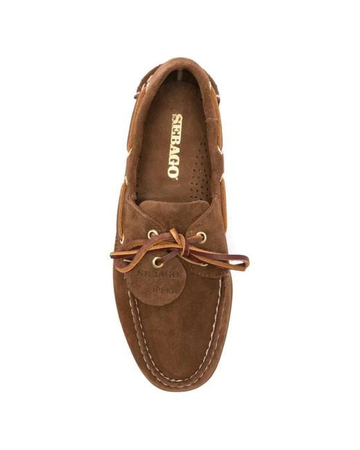 Sebago Brown Portland Artisan Suede Loafers for men