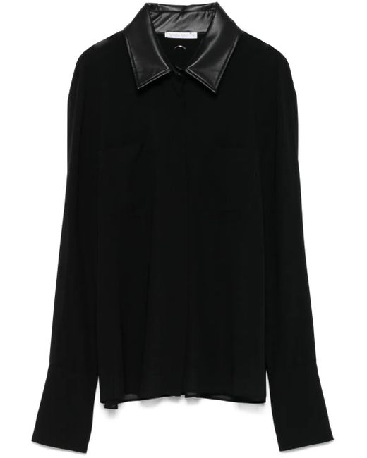 Patrizia Pepe Blouse Met Piercing Detail in het Black