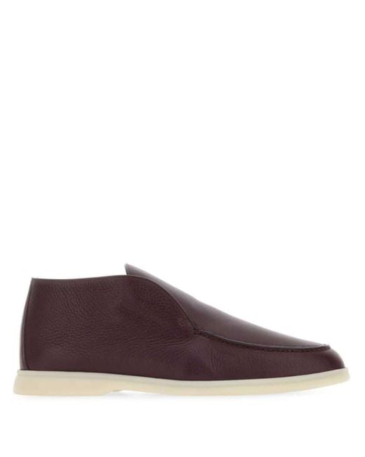 メンズ Loro Piana Open Walk Leather Ankle Boots Brown