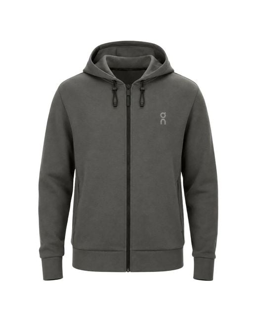 On Shoes Gray Focus Tech Zip-Up Hoodie for men