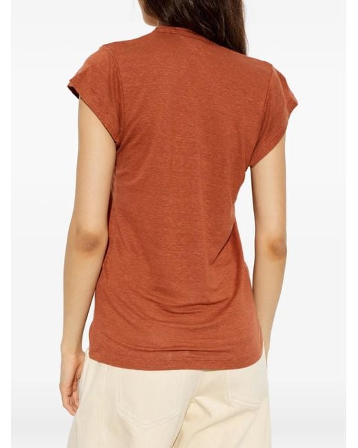 Isabel Marant Orange Zankou V-Neck T-Shirt