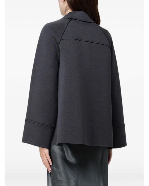 Max Mara Gray Cotton Jersey Coat