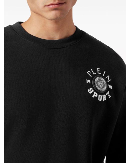 Philipp Plein Black Logo-print Cotton Sweatshirt for men