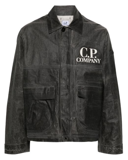 Giacca-camicia con stampa di C P Company in Black da Uomo