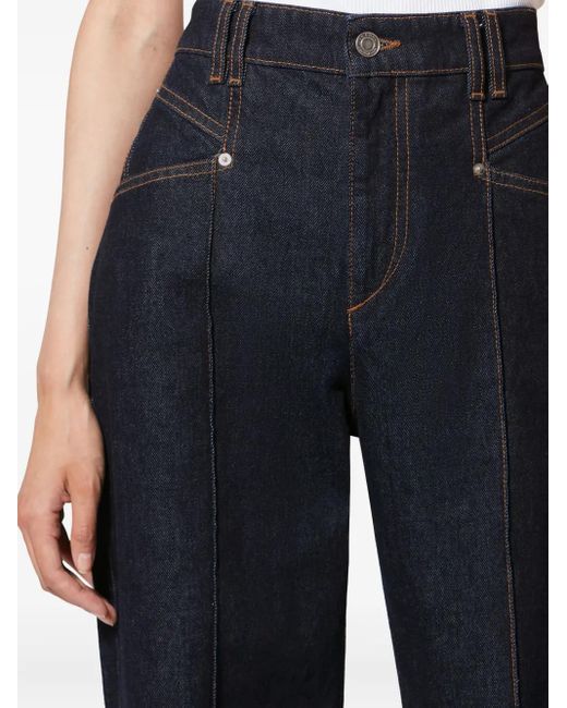 Isabel Marant Blue Drolane Seam Flared Jeans