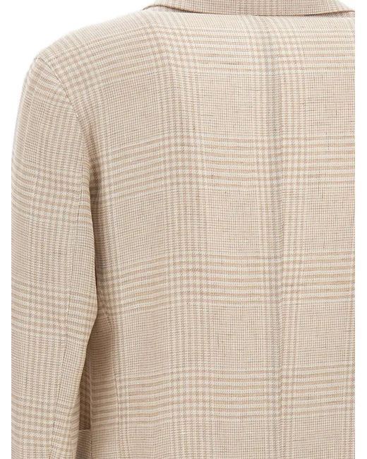 Eleventy Natural Blazer Imprimé À Simple Boutonnage for men