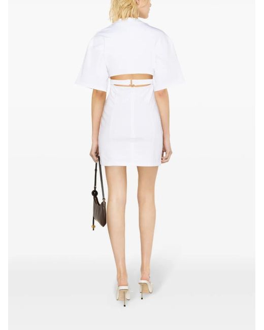 Jacquemus White La Robe T-shirt Bahia Cotton Mini Dress