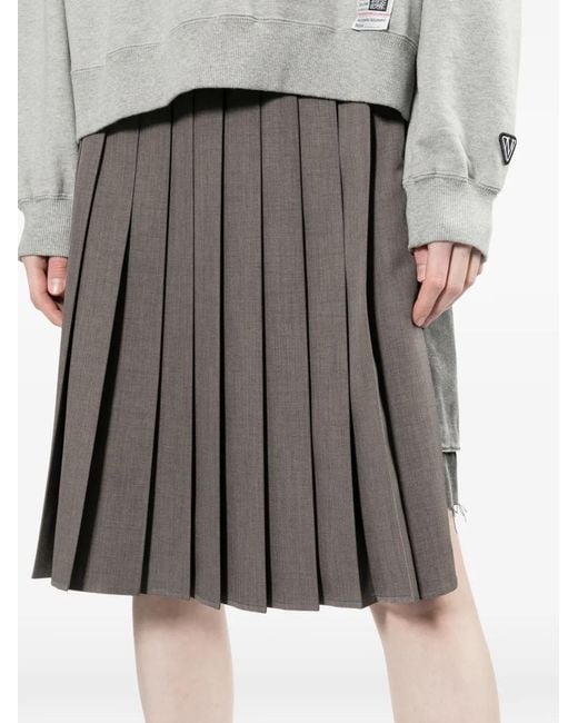 Maison Mihara Yasuhiro Gray Pleated Midi Skirt