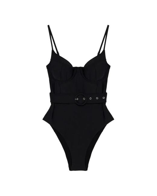 Jonathan Simkhai Black Noa Belted Swimsuit