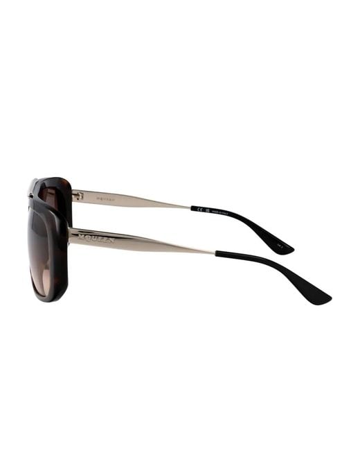 McQueen Brown Oversized Square-Frame Sunglasses