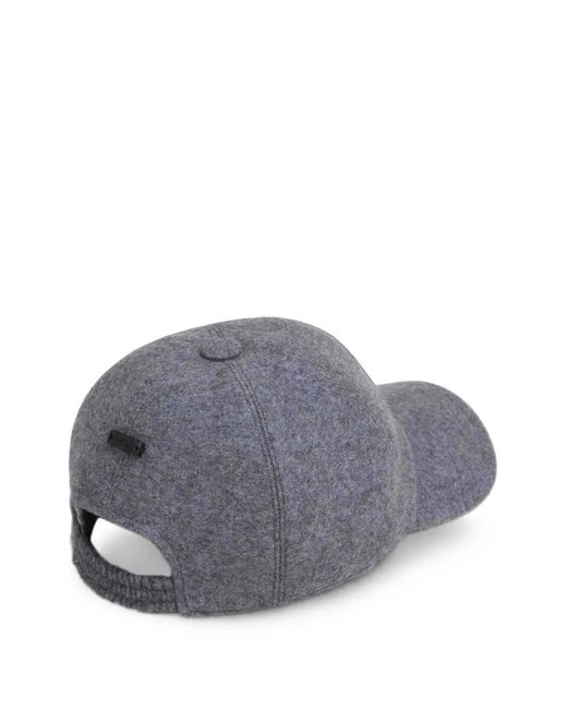 Fedeli Gray Cashmere Baseball Cap for men