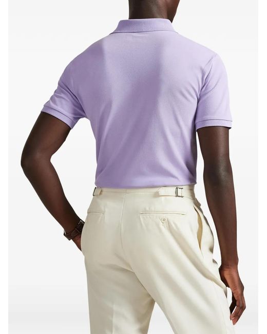 Polo Ralph Lauren Purple Mesh Polo Shirt for men