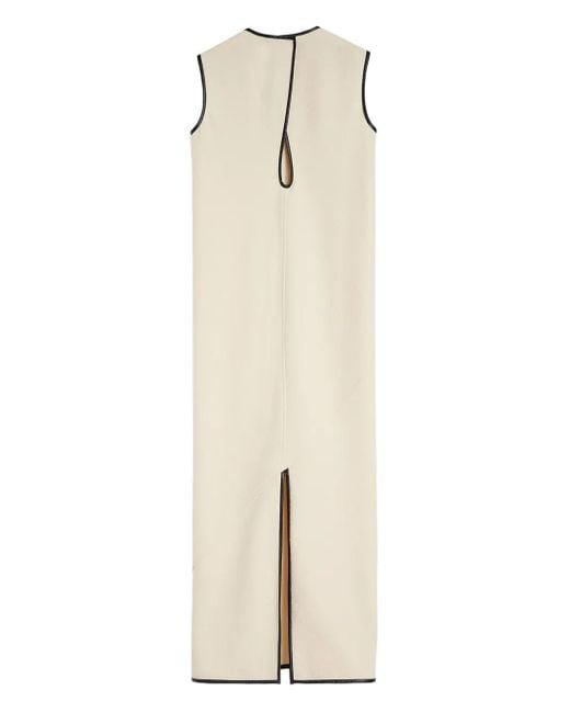 Jil Sander Natural Contrasting-Trim Maxi Dress