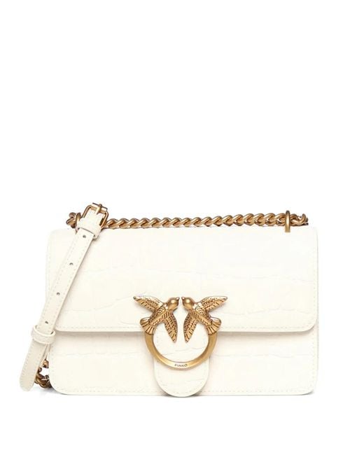 Pinko Natural Petit Sac À Bandoulière Effet Peau De Crocodile