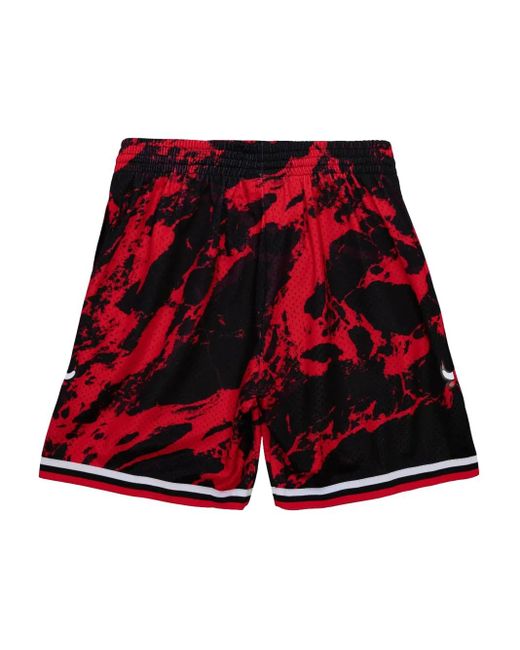 Mitchell & Ness Red X Nba Chicago Bulls 1997 Team Marble Swingman Shorts for men