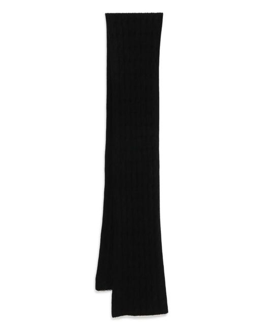 Eleventy Black Cable-Knit Scarf for men