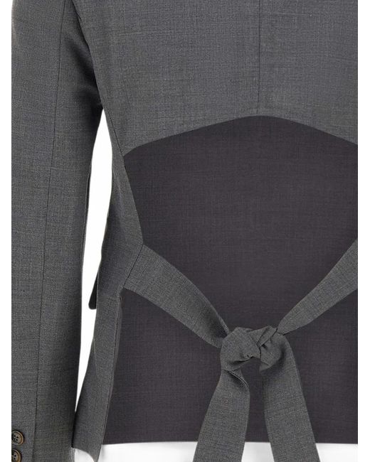 THE GARMENT Gray Grand Back Tie-Back Blazer