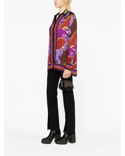 Versace Jeans Couture Red Barocco-print Shirt