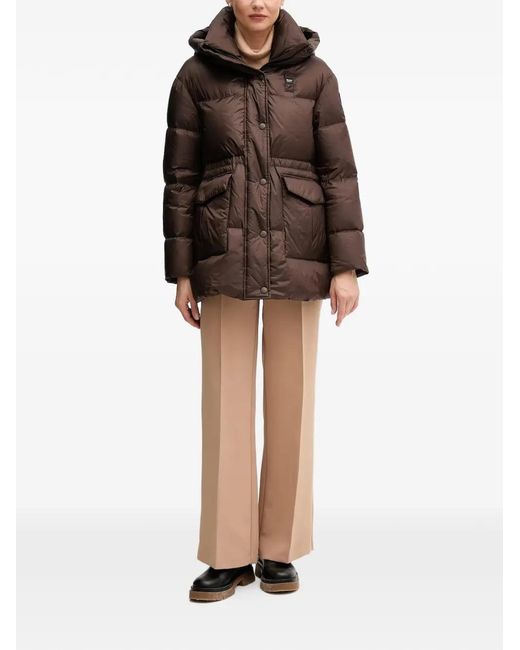 Blauer Brown Hooded Puffer Jacket