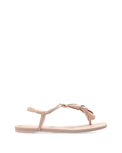 Kate Spade Pink Lily Petal-Embellished Leather Sandals