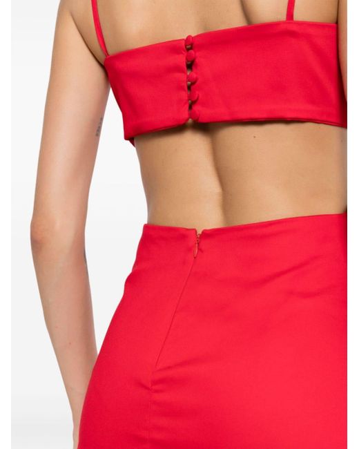 Adriana Degreas Red Cut-out Beach Dress