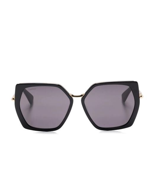 Max Mara Eyewear Black Oversize Square-Frame Sunglasses