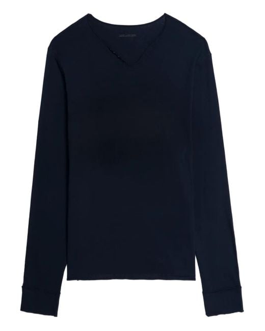 Zadig & Voltaire Blue Organic Cotton T-Shirt for men