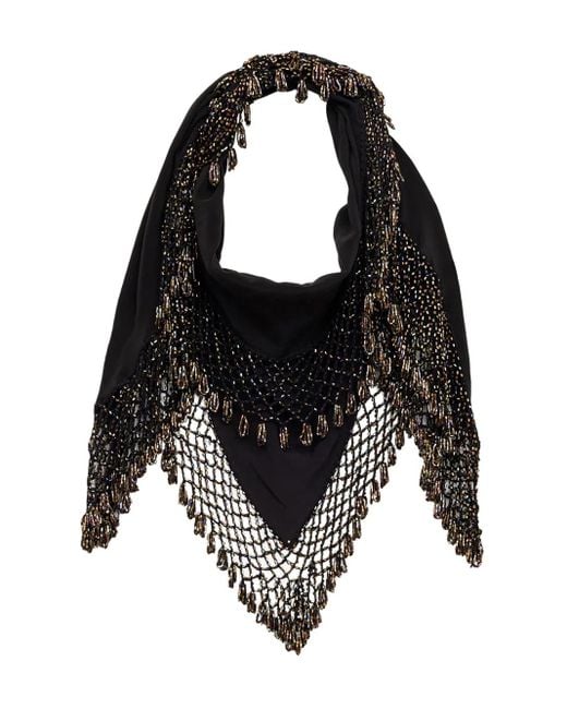 Isabel Marant Black Ezane Beaded Neckerchief