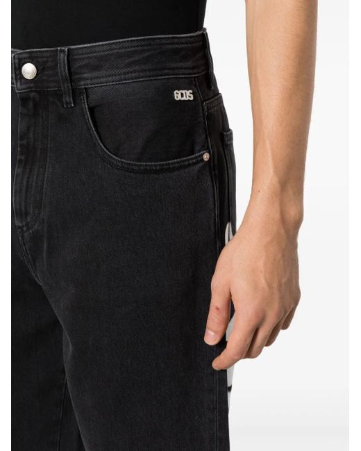 Jeans A Gamba Ampia Con Stampa di Gcds in Black da Uomo