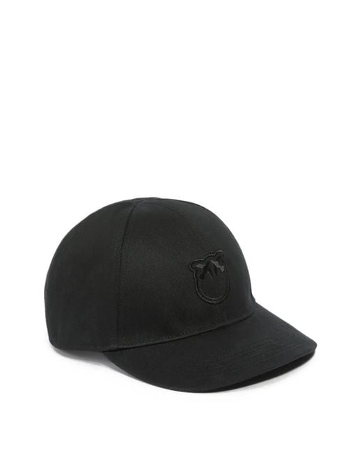 Pinko Black Cap With Peak And Love Birds Logo