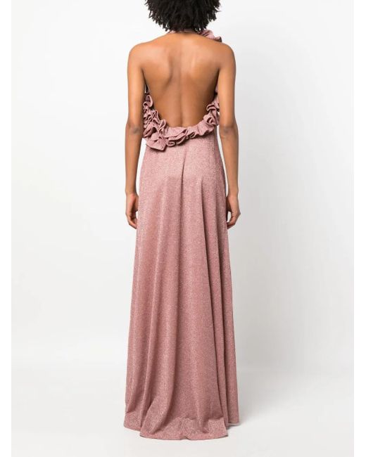 Rayane Bacha Purple Olivia Metallic Maxi Dress