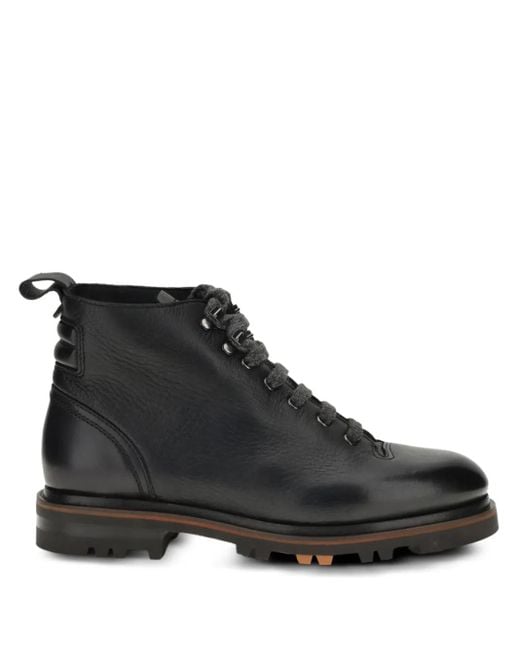 Santoni Laarzen Met Veters En Logopatch in het Black voor heren