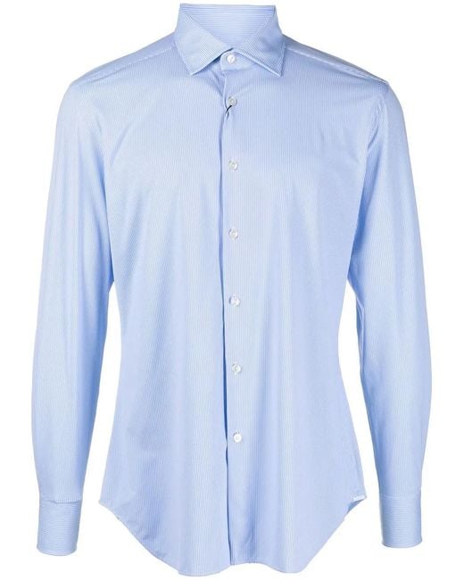 Dell'Oglio Blue Long-Sleeve Classic Shirt for men