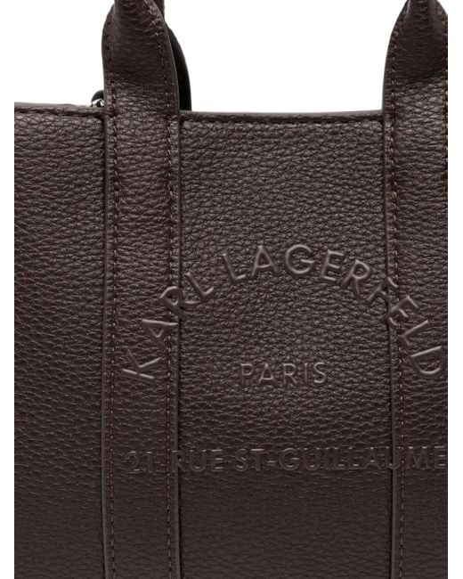Karl Lagerfeld Black Mini Logo-Embossed Tote Bag
