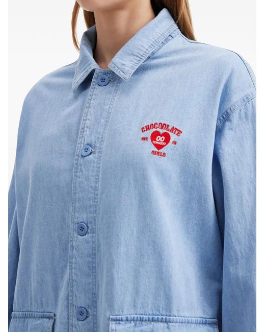 Chocoolate Blue Button-Up Denim Shirt