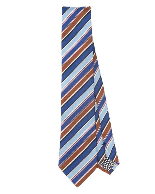 Paul Smith Blue Club Stripe Silk Tie for men