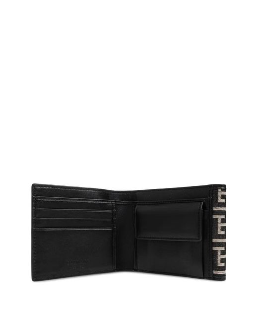 Balmain Black Monogram Canvas Wallet for men
