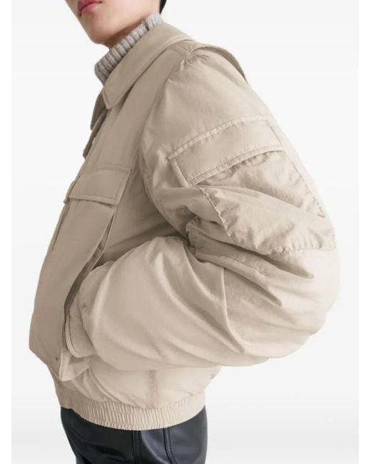 Lemaire Natural Detachable-Collar Zip-Up Puffer Jacket