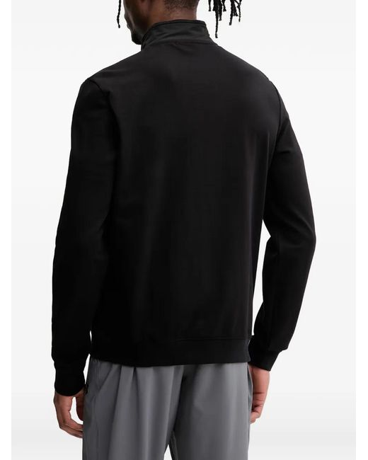 Guess Black Zip-Up Panelled Sweatshirt for men