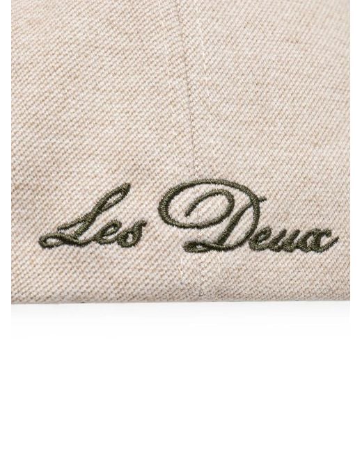 Les Deux White Embroidered Logo Cap for men