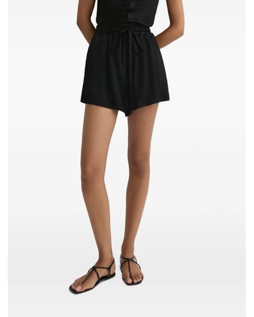 Bondi Born Black Ardea Hammered Satin Shorts