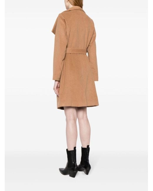 MICHAEL Michael Kors Natural Belted Double-breasted Coat