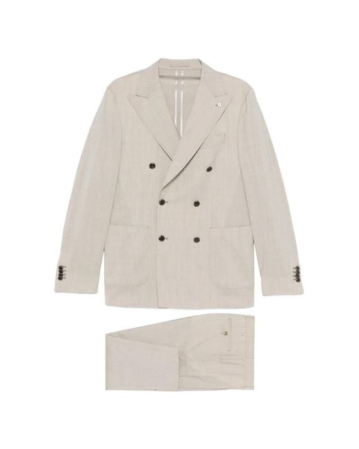 Luigi Bianchi White Double-Breasted Suit for men