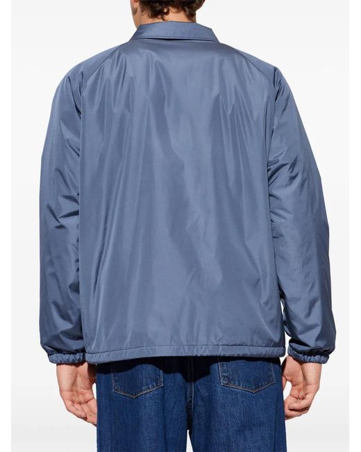 Jil Sander Blue Press-Stud Raglan-Sleeve Jacket for men