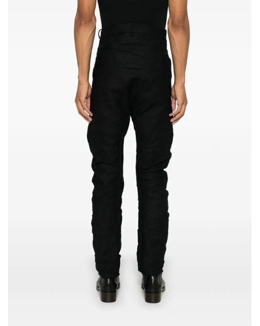 Masnada Black Distressed-Effect Trousers for men